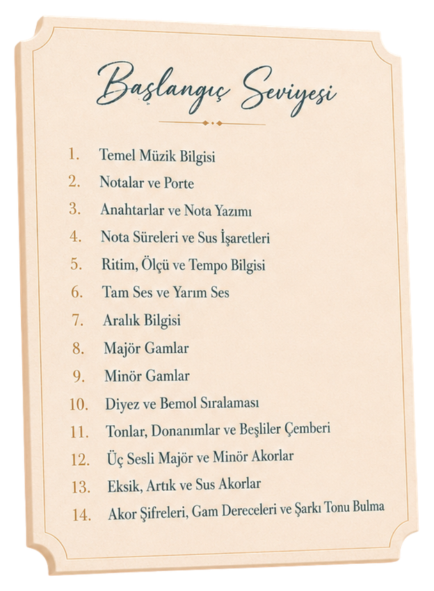Başlangıç Seviyesi — konu başlıkları