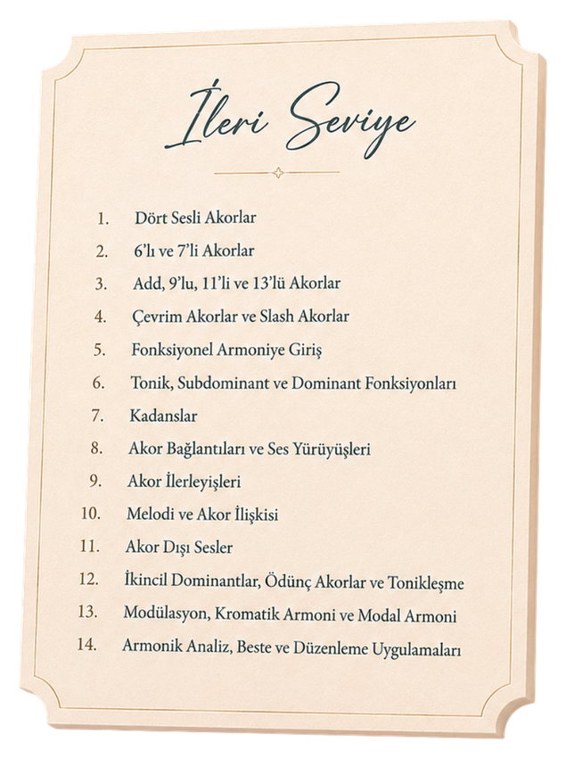 İleri Seviye — konu başlıkları